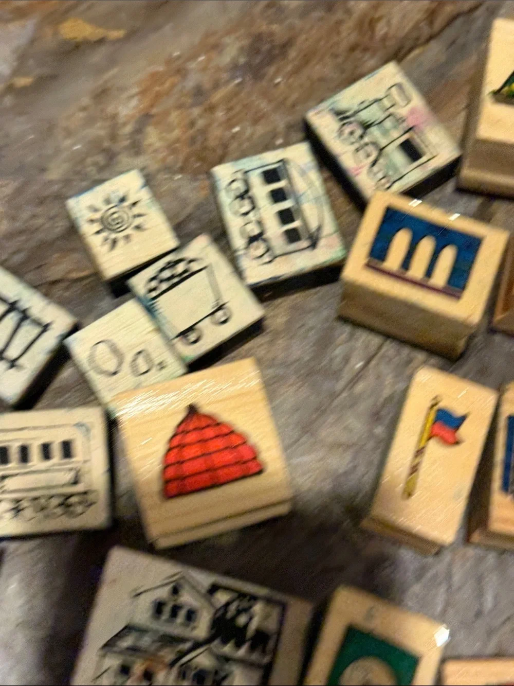 Shure Artful Architecture Wooden Stamp Set - total of 28 stamps.